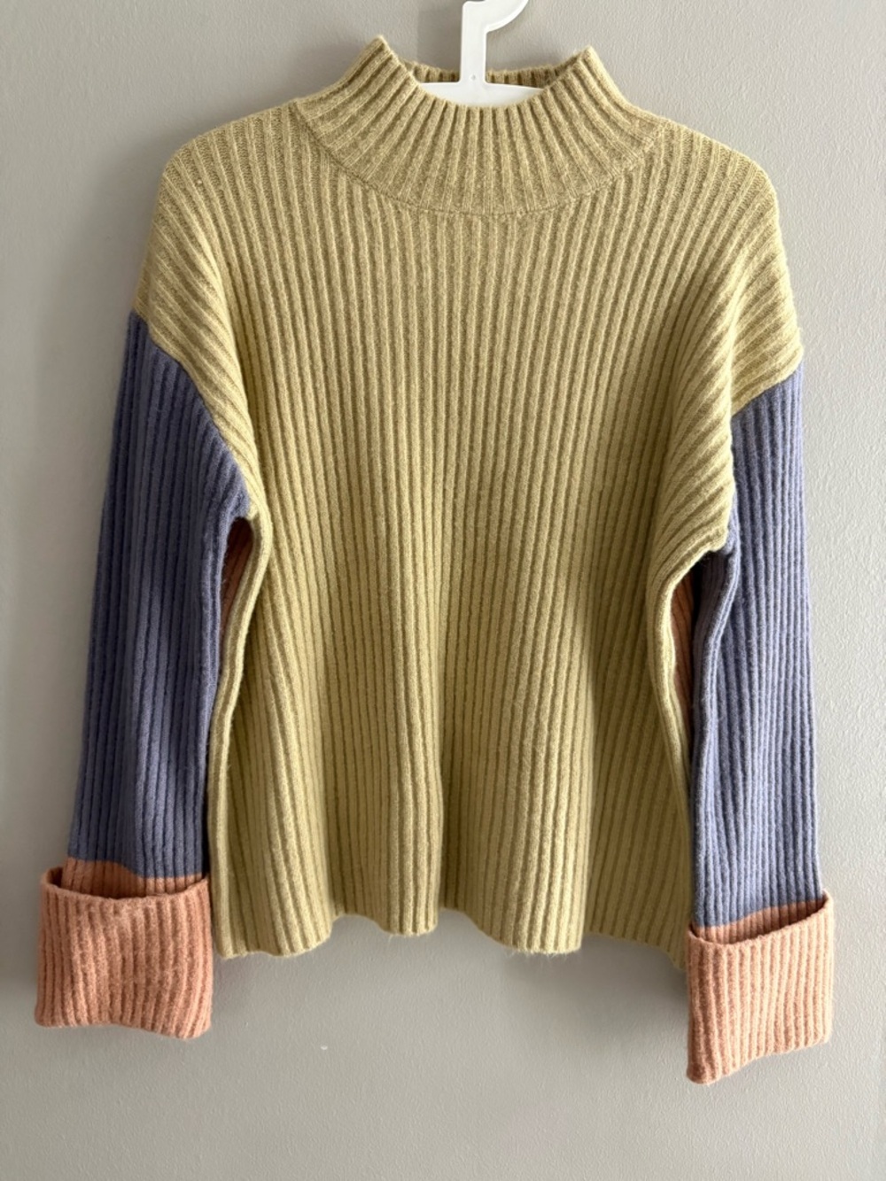 Paper Crane - Colorblock Ribbed Mock Neck Sweater